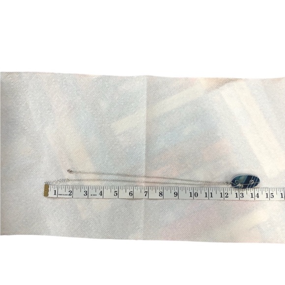 UNBRANDED WIRE WRAPPED Blue Striped NATURAL AGATE Pendant Necklace - Picture 7 of 10